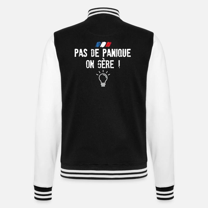 pas de panique on gère - Veste Teddy - noir/blanc