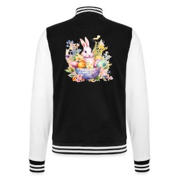 Frohe Ostern Hase Osterei für einen Osterhasen - College-Sweatjacke - Schwarz/Weiß - Hinten - Marisol (170cm)