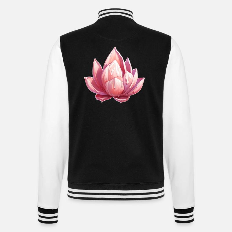 Lotusblüte - College-Sweatjacke - Schwarz/Weiß