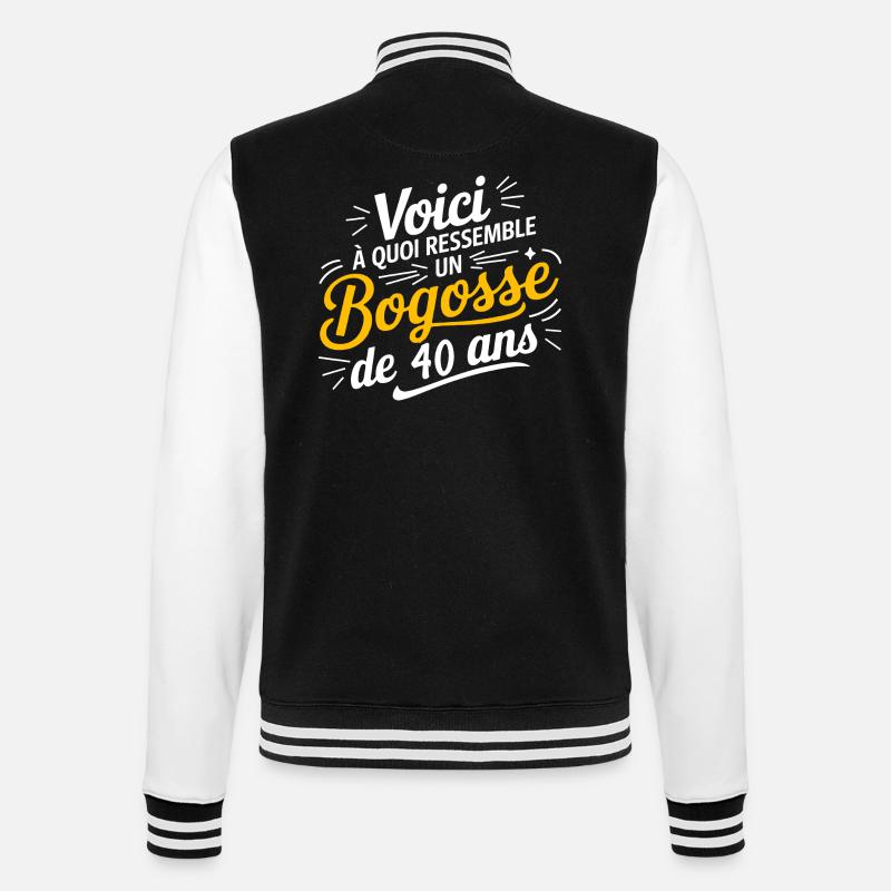 BOGOSSE DE 40 - Veste Teddy - noir/blanc