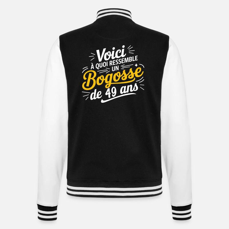 Bogosse de 49 Ans - Veste Teddy - noir/blanc