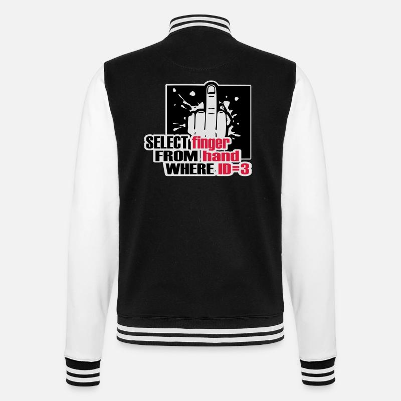 SELECT finger FROM hand - College-Sweatjacke - Schwarz/Weiß