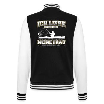Angler Angeln Angel Fische Fisch Fischer Frau - College-Sweatjacke - Schwarz/Weiß - Hinten - Marisol (170cm)