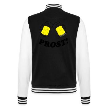 bier_prost - College-Sweatjacke - Schwarz/Weiß - Hinten - Marisol (170cm)
