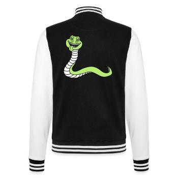 schlange gesicht kopf monster boese gefaehrlich la - College-Sweatjacke - Schwarz/Weiß - Hinten - Marisol (170cm)