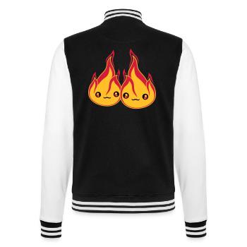 2 friends team couple love couples in love sat - College Sweat Jacket - black/white - Back - Marisol (170cm)
