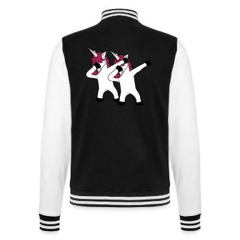 2 freunde team paar crew party feiern club dabbing - College-Sweatjacke - Schwarz/Weiß - Hinten - Marisol (170cm)