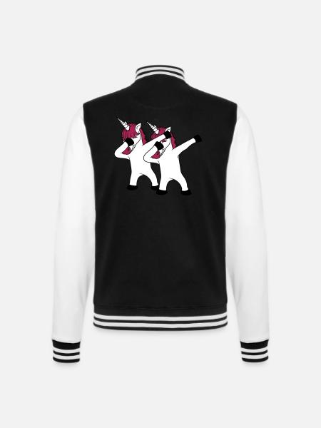 2 freunde team paar crew party feiern club dabbing - College-Sweatjacke - Schwarz/Weiß
