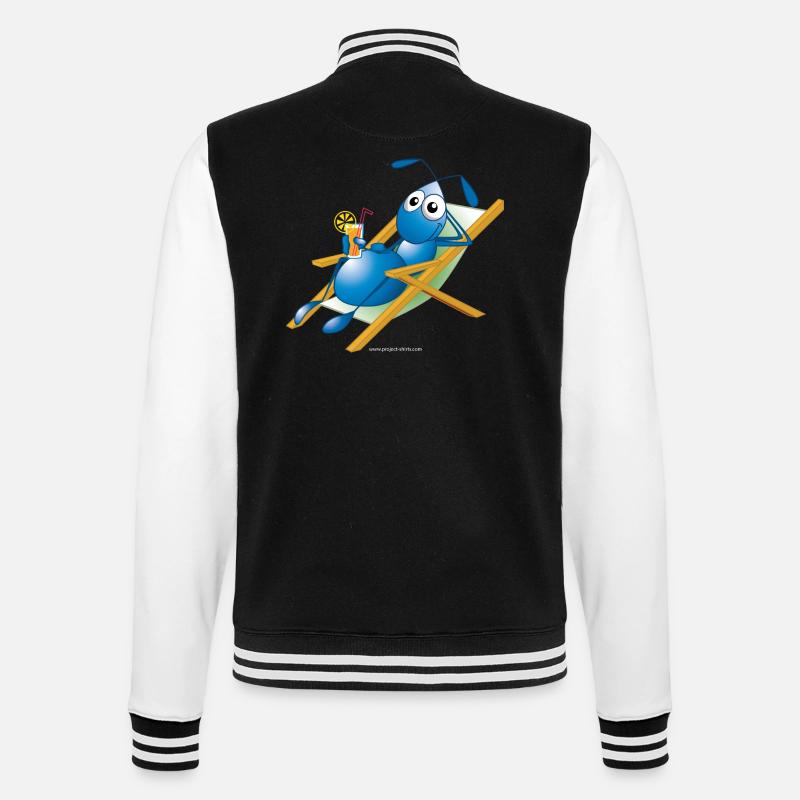 Ant in a deck chair - College Sweat Jacket - black/white