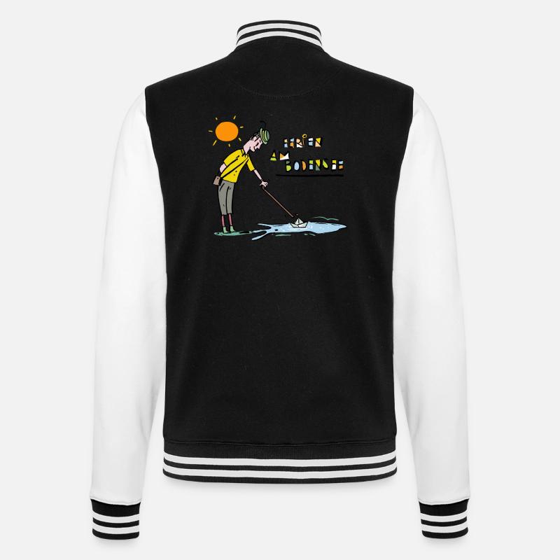 Bodensee, - College-Sweatjacke - Schwarz/Weiß