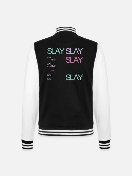 Slay - College Sweat Jacket - black/white