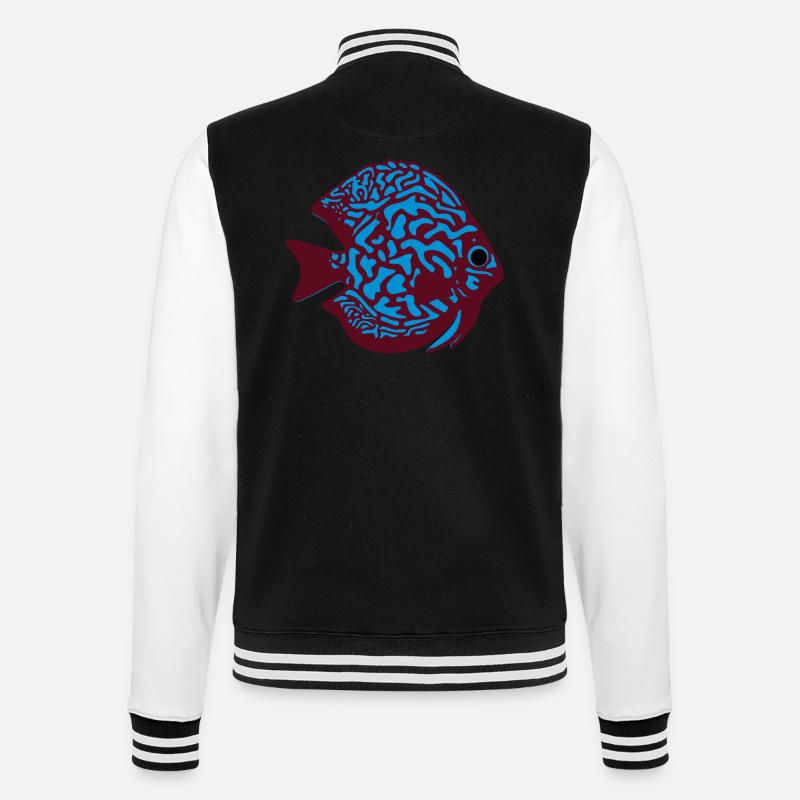 Diskusfisch vektor - College-Sweatjacke - Schwarz/Weiß