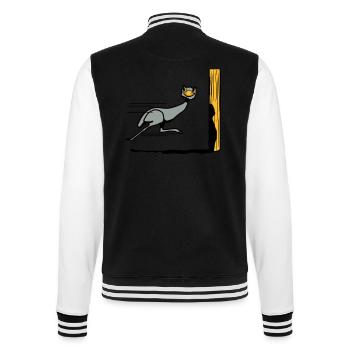 Lustig Emu Strauss rennen witzig comic Cool - College-Sweatjacke - Schwarz/Weiß - Hinten - Marisol (170cm)