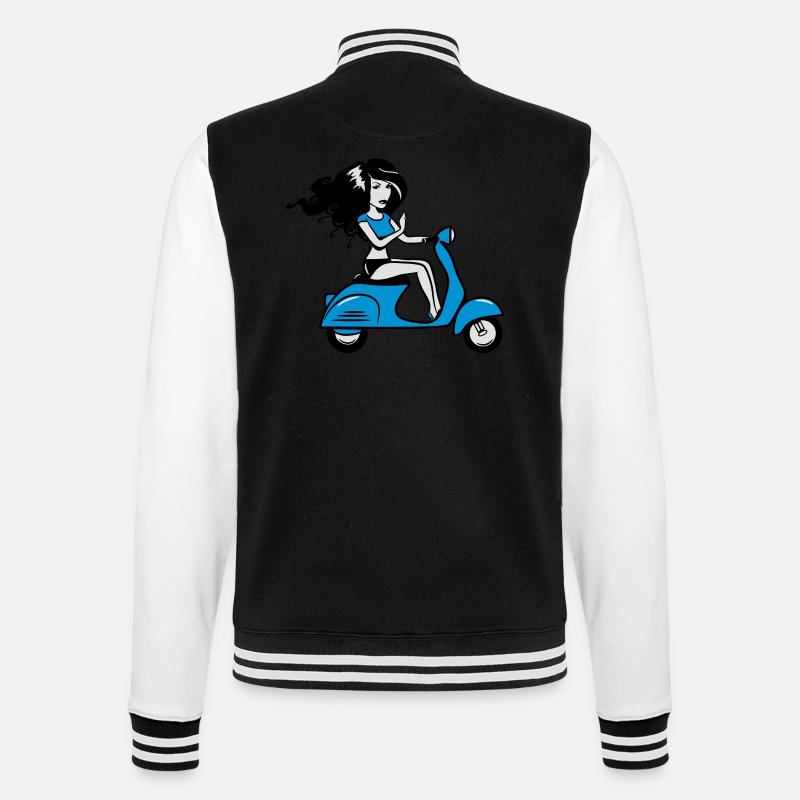 motorroller mädchen sexy - College-Sweatjacke - Schwarz/Weiß