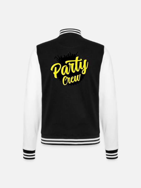 party crew - College-Sweatjacke - Schwarz/Weiß