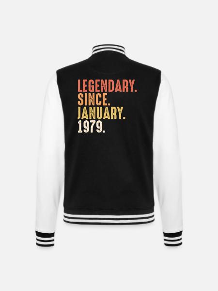 Legendary Since January 1979 - 40. Geburtstag Bday - College-svetaritakki - musta/valkoinen