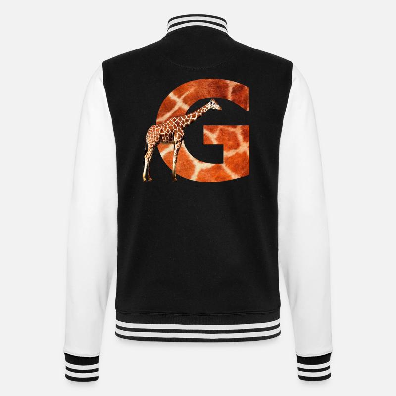 giraffe g - College Sweat Jacket - black/white