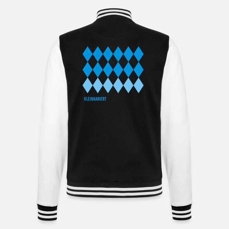 Kleinkariert - College-Sweatjacke - Schwarz/Weiß