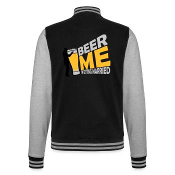 Beer Me Getting Married - College Sweat Jacket - black/heather grey - Back - Marisol (170cm)