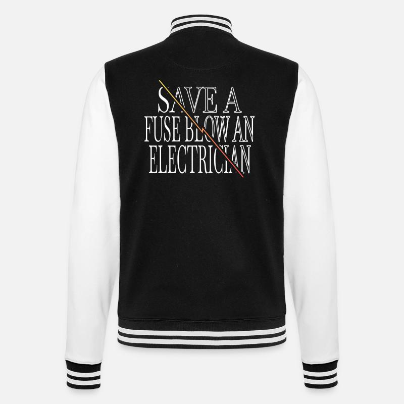 lineman computer electrical engineering profession - College-Sweatjacke - Schwarz/Weiß