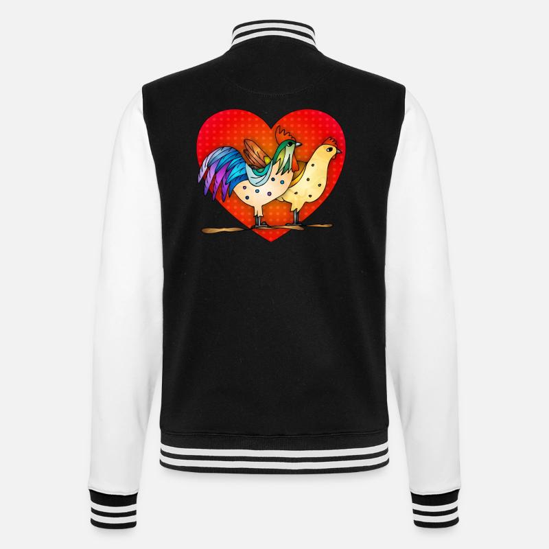 Poule et coq - Veste Teddy - noir/blanc