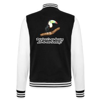 Regenwälder brennen - College-Sweatjacke - Schwarz/Weiß - Hinten - Marisol (170cm)