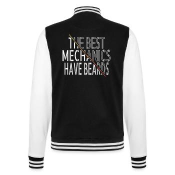 BaseballGifts Mechanics Baseball Hoodie - College Sweat Jacket - black/white - Back - Marisol (170cm)