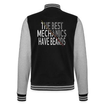 baseballgifts mechanics baseballhoodie - College-Sweatjacke - Schwarz/Grau meliert - Hinten - Marisol (170cm)