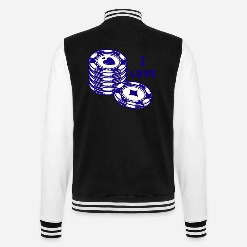 Boardgame Chess Backgammon Game Night - College Sweat Jacket - black/white