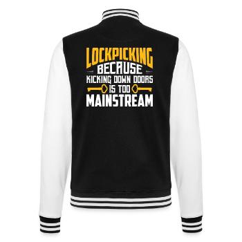 Lockpicking Because Kicking Down Doors Lockpicker - College Sweat Jacket - black/white - Back - Marisol (170cm)