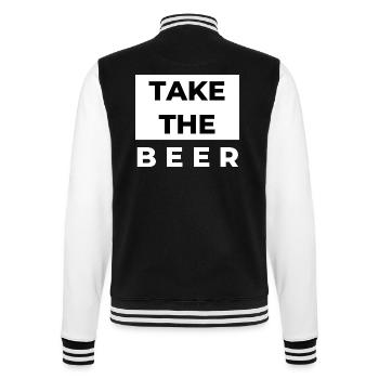 Take the BEER 🍺 - College-Sweatjacke - Schwarz/Weiß - Hinten - Marisol (170cm)