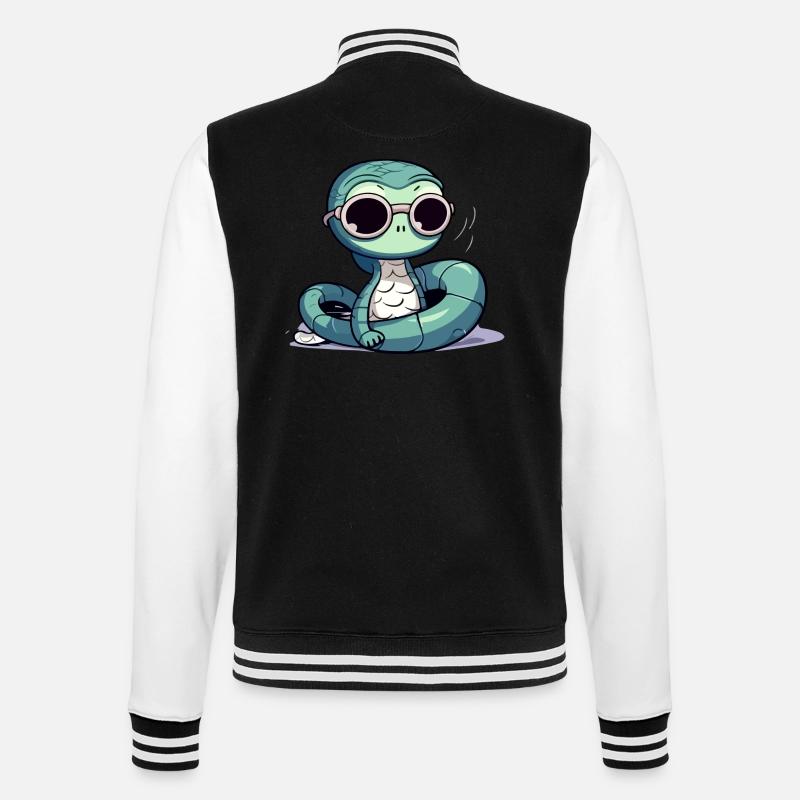 Oko le serpent - Veste Teddy - noir/blanc