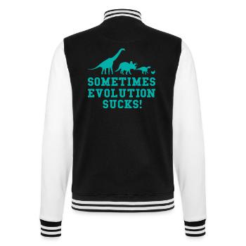 Student Evolution Lustiger Spruch Humor - College-Sweatjacke - Schwarz/Weiß - Hinten - Marisol (170cm)