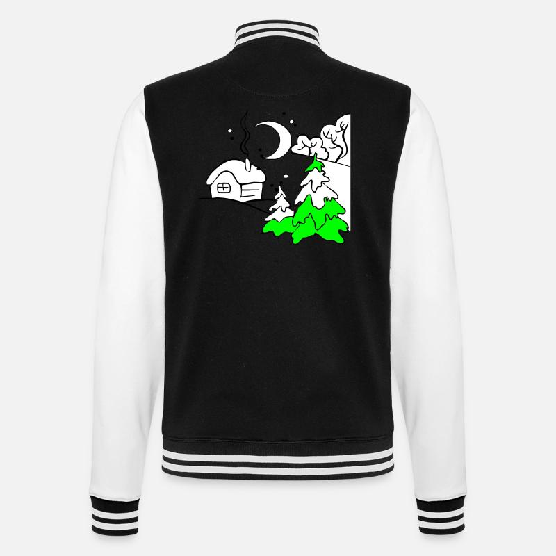 Winter - College Sweat Jacket - black/white