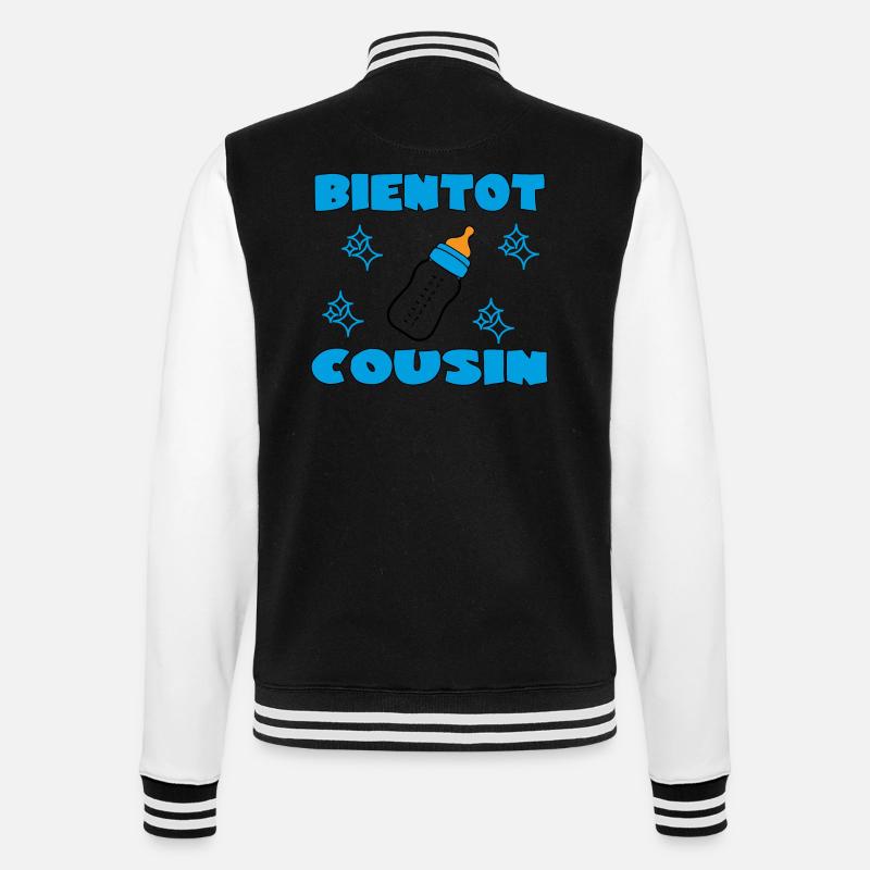SOON COUSIN - College Sweat Jacket - black/white