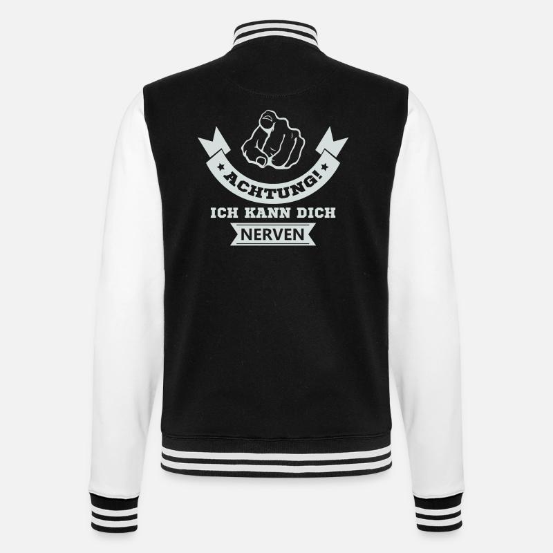 ich kann dich nerven - College-Sweatjacke - Schwarz/Weiß