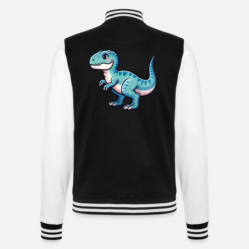 Kawaii Cute T-Rex - College Sweat Jacket - black/white