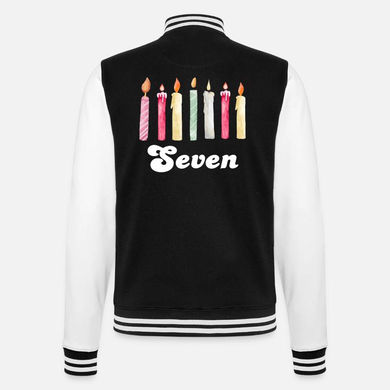 7e anniversaire bougie - Veste Teddy - noir/blanc