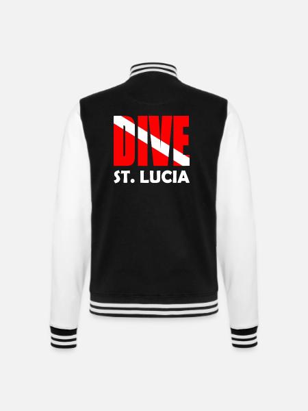 Dive St. Lucia - Diver Down Flag Scuba Diving - College Sweat Jacket - black/white