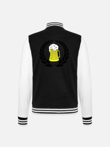 bier wappen 02 - College-Sweatjacke - Schwarz/Weiß