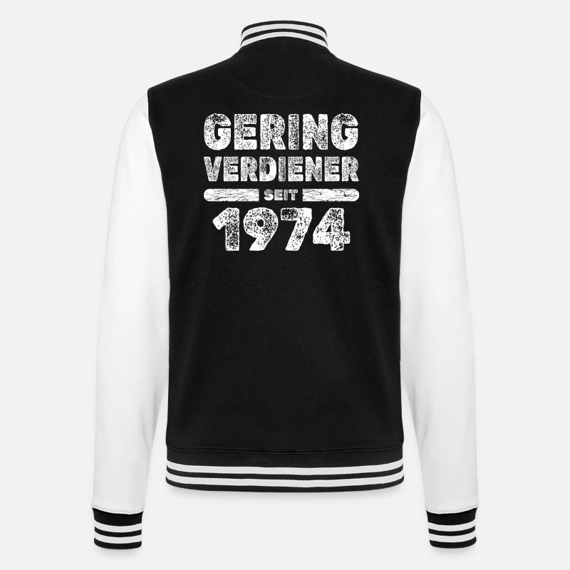 1974 - College-Sweatjacke - Schwarz/Weiß