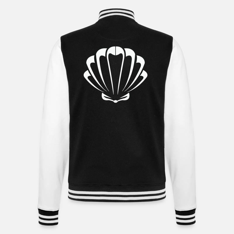 muschel - College-Sweatjacke - Schwarz/Weiß