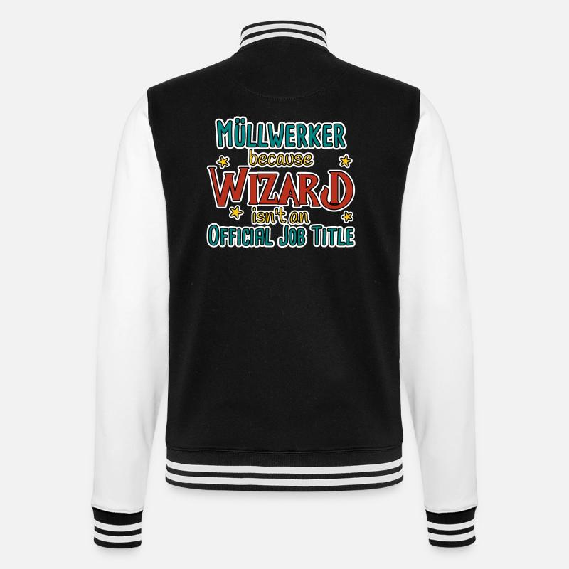 Müllwerker Wizard - College-Sweatjacke - Schwarz/Weiß