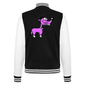Dog Stands Stupid Guy Funny Stupid Crazy Funny - College Sweat Jacket - black/white - Back - Marisol (170cm)