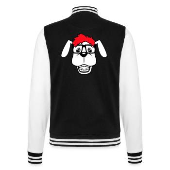 Hund Nerd Hornbrille Geek Zahnspange Schlau Lustig - College-Sweatjacke - Schwarz/Weiß - Hinten - Marisol (170cm)