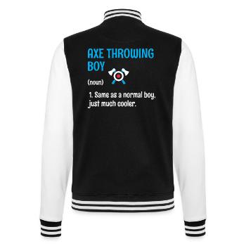 Axt Werfen Junge Definition Ziel Beilwerfer - College-Sweatjacke - Schwarz/Weiß - Hinten - Marisol (170cm)