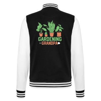 Gardening Grandpa Botanical Garden - College-Sweatjacke - Schwarz/Weiß - Hinten - Marisol (170cm)