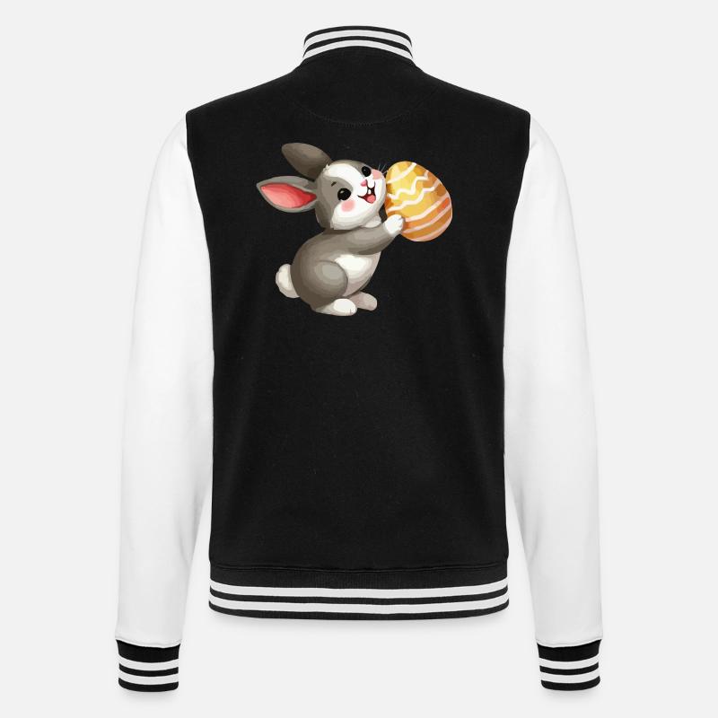 bunny rabbit easter - College Sweat Jacket - black/white