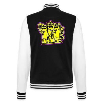 Einhorn Team Party - College-Sweatjacke - Schwarz/Weiß - Hinten - Marisol (170cm)