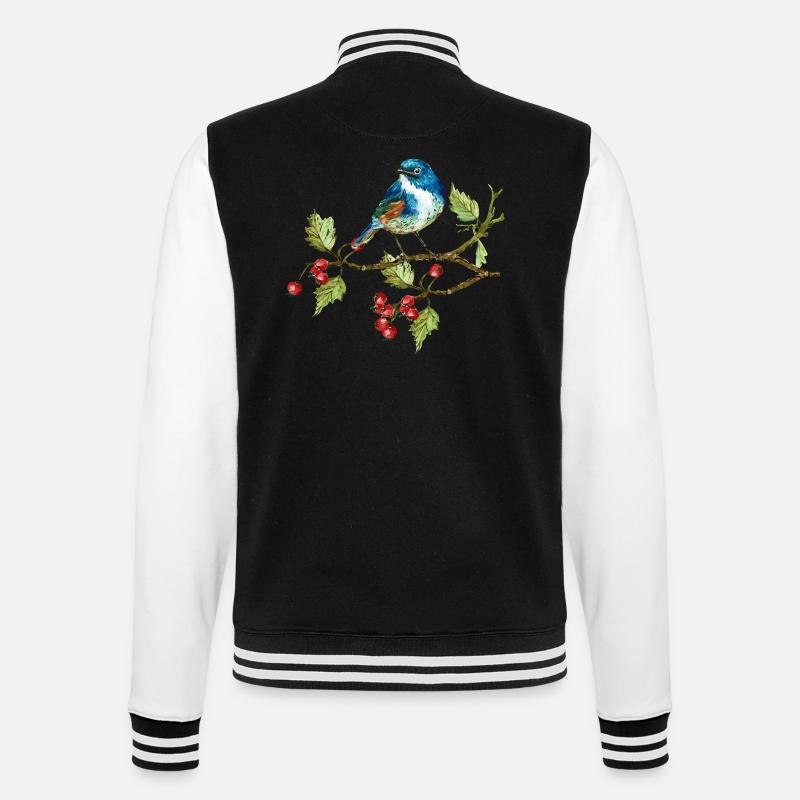 Bunter Vogel - College-Sweatjacke - Schwarz/Weiß